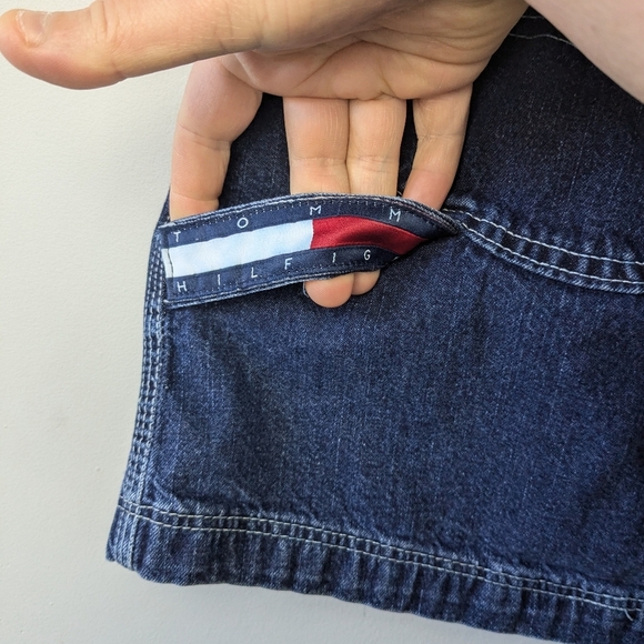 TOMMY HILFIGER Y2K Jeans Skirt 100% Cotton Size 7 Made In Canada - Picture 4 of 9